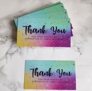 ♥️ 5x25 / 50 Toned Confetti Colored Thank You Insert Cards